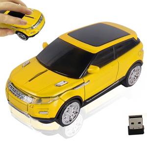 lot 16043 image: Wireless Mouse Cute Car Shape Optical Ergonomic Gaming Silent Portable Cordless Office Mice for Boy Girl Men Women Student Gift with USB Receiver,for Computer Laptop MacBook PC with 3 Buttons (Yellow)