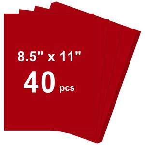 lot 16054 image: 40 Sheets Cardstock 8.5x11, 65lb Red Card Stock, Construction Paper, 180gsm Thick Printer Paper for Printing, Painting, Card Making, Kids School Supplies,Party Decorations