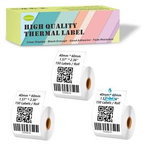 lot 16061 image: Lemketan Thermal Labels Compatible for Supvan T50M Pro, Phomemo M110, Label Maker Tape Refill, Weatherproof & Tear-Resistant Thermal Stickers (40mm x 60mm, 1.57x2.36)