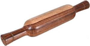 lot 16077 image: Wooden Rolling Pin Mango Wood  Natural Belan for Chapati & Roti  Traditional Indian Dough Rolling Kitchen Tool for Home Cooking