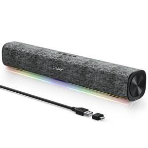 lot 17560 image: SOULION R100 Bluetooth Computer Speakers with Dynamic LED Light, USB Plug & Play PC Speakers with Switch Button, Clearly Sound Soundbar for Desktop Laptop Monitor(USB-C to USB Adapter Included)