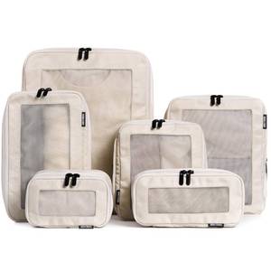 lot 17561 image: Aerotrunk Compression Packing Cubes for Travel - Luggage Organizer Bags - Double Zipper Packing Cubes for Suitcases (6-Pack, Beige)