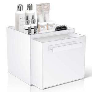 lot 17565 image: TAINESS Disposable Face Towel Storage Box Compatible with Clean Skin Club Clean Towel XL Acrylic Facial Towels Holder with Drawer Wall-Mounted Makeup Organizer for Vanity, Bathroom (Glossy White)
