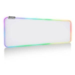 lot 17568 image: Tilted Nation Bone White Gaming Mouse Pad RGB - Large LED Mousepad - LED Desk mat with 8 Adjustable Light Modes - Non Slip Rubber Base, Easy to Clean Water Proof Surface Mat for Keyboard and Mouse