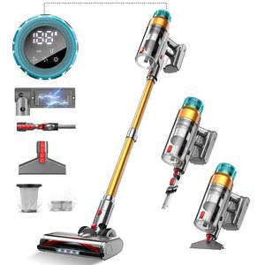 lot 17571 image: MBYULO Cordless Vacuum Cleaner for Home 600W 60Kpa Upgraded Powerful Stick Vacuum Up to 75Mins, Anti-Tangle & Wall Mount Charging, 8 in 1 Lightweight Vacuum Cleaners for HomePet HairCarpetsFloors