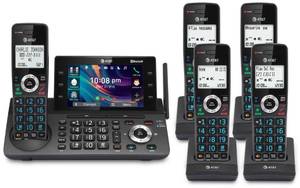 AT&T 5-Handset DECT 6.0 Cordless Home and Business Phone with Answering Machine, 5\" Color Display, One-Touch Shortcut, Conference, Intercom, Smart Call Blocker, Bluetooth Connect to Cell: DLP73590
