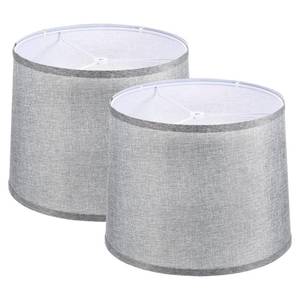 lot 17584 image: PATIKIL Lamp shades for Table Lamps Set of 2, 11.4 Top x 12.6 Bottom x 9.8 High Drum Lamp shades for Floor Lamps Medium Linen Lampshade Easy Assembly for Lamp Replacement, Gray