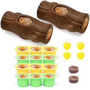 lot 17590 image: 2 Pack Dog Toys for Aggressive Chewers, Interactive Indestructible Dog Toys to Keep Them Busy, Durable Dog Frozen Treat Toy for Large & Medium Dogs, Reduces Anxiety & Extends Playtime, Red Brown