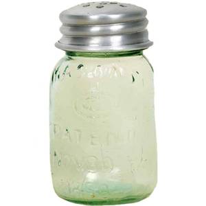 lot 18337 image: Colonial Tin Works Mason Jar, Mini Mason Shaker Set, Red PepperParmesan Shaker. Packaged in 2 Shaker Sets.