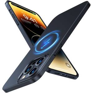 lot 18345 image: TORRAS Magnetic Slim Fit Designed for iPhone 14 Pro Case, Ultra Thin Strong Magnetic Velvety Touch Anti-Scratch Compatible with MagSafe Cover Phone Case for iPhone 14 Pro, Space Black