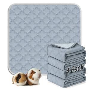 lot 18357 image: FunFurry Washable Guinea Pig Cage Liner - 4 Pack Reusable Washable Pee Pads��Waterproof Guinea Pig Bedding for Small Animal - Rabbit Bunny Hamster Puppy (Light Grey, 12 X 12 - 4 Pack)
