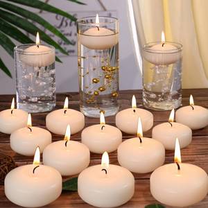 lot 18384 image: GINITIRI 36 Pack Floating Candles,2 inch Ivory Unscented Dripless Floating Candle for Centerpieces,5-6H Burning 2 Water Candles Bulk for Cylinder Vases,Weddings,Christmas Party,and Holiday