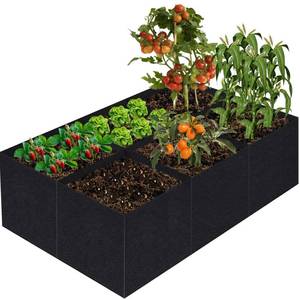 OllarKt Fabric Raised Garden Bed, Grow Bags to Vegetable Herbs Flowers, 57 Gallon Fabric Plant Pots Indoor Outdoor, 4x2x1ft