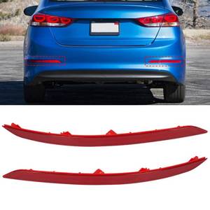 lot 18408 image: Abodvu Compatible with Hyundai Elantra Rear Bumper Reflector 2017 2018,Left Driver & Right Passenger Side Rear Bumper Red Marker Trim,6th Gen Elantra Back Reflector Light WO Bulb Replacement(1Pair)