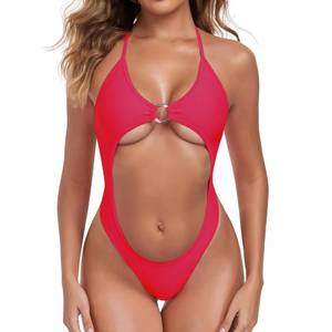 lot 18409 image: SHERRYLO Sexy One Piece Swimsuit Women Cut Out Monokini Womens 1 Piece Thong Bathing Suit Thongs Swimsuits Tanga Swimwear S