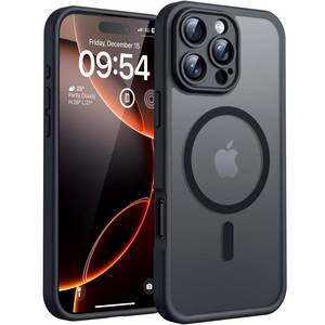 lot 18418 image: TOCOL for iPhone 16 Pro Max Case, Compatible with Magsafe, Full Camera Protection, Drop Protection, Magnetic Translucent Matte Back Bumper Phone Case for 16 Pro Max 6.9-Inch (Black)