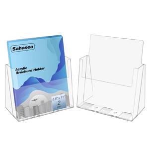 lot 18434 image: Sahasea Brochure Holder 8.5 x 11, 2 Pack Flyer Holder for Real Estate, Acrylic Sign Holder, Clear Brochure Display Stand for Store Office, Magazine Holder for Pamphlet Literature Document Menu