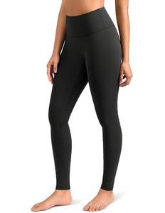lot 18439 image: Colorfulkoala Dreamlux No Front Seam Leggings for Women 28 Inseam, High Waisted Buttery Soft Full Length Yoga Pants (S, Black)