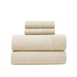 lot 19912 image: Road Trip America Jersey Sheets Queen Set - Cotton (4 Pieces) All Seasonal Deep Pockets Soft Cozy Knit Stretchy Bed Sheets - Hotel and Residential Quality (Oatmeal, Queen)