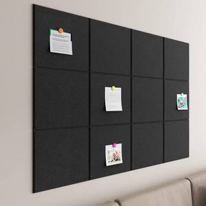 lot 19967 image: Baysola Large Cork Boards for Walls �� 48 x 36 Self Adhesive Felt Wall Tiles, Ideal for Office Black Bulletin Board, Easy to Install Pin Board Photo Dart Board Wall Protectors (USED)