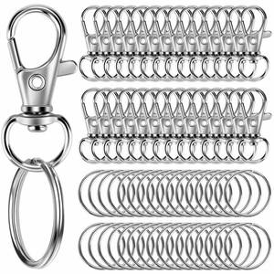 lot 20318 image: 60PCS Keychain Making Kit, Including 30PCS Keychains Clips Hooks and 30PCS Key Chain Rings, Lobster Claw Clasps with Keychains Rings Accessories for Jewelry Making