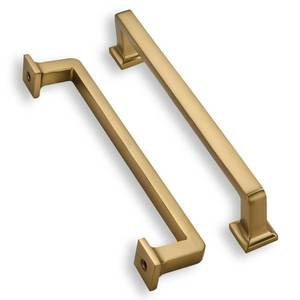 lot 20319 image: khtumeware 2 Pack Brushed Brass Cabinet Pulls, 6-14 Inch(160mm) Hole Centers Cabinet Handles Kitchen Hardware Straight Bar for Cabinets and Drawer Pulls