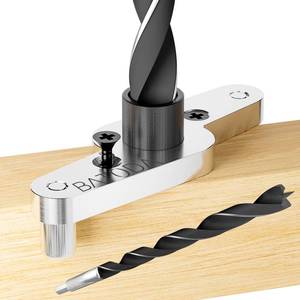 lot 20327 image: BATODA Dowel Jig Kit for Floating Shelf Bracket - 12 inch Drill Bit Included - Doweling Jig for Floating Shelf Hardware make Hidden Shelf Brackets for Invisible Shelves (Aluminum)