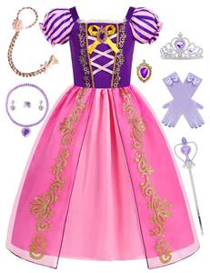 lot 20328 image: RELARLiYA Princess Costume For Girls Princess Dress up Clothes Cosplay Halloween Birthday Party Christmas Outfits 7-8Y