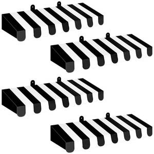 lot 20335 image: Boao 4 Pack Black and White Circu Awning Decoration 3D Stripe Cardboard Awning Carnival Wall Decor Circus Party Favors for Black & White Birthday Party Decorations Bulletin Board Decor