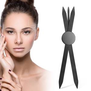 lot 20361 image: Charme Princesse Eyebrow Ruler Stainless Steel Tattoo Eyebrow Stencil Ruler Three-Point Positioning Permanent Eyebrow Makeup Measuring Symmetrical tool(Black) LB000249-1