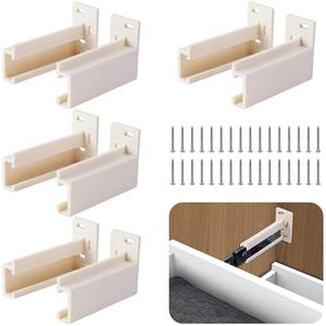 lot 20387 image: Nkiy Quen 4 Pairs Drawer Track Back Plate,ABS Drawer Rail Bracket Compatible with R7265,Drawer Slide Mounting Brackets for Track Socket Repair Replacement