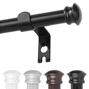 lot 20397 image: CorkLatta Black Curtain Rods for Windows 30 to 60 Inches with Brackets, Decorative 58 Inch Diameter Single Window Curtain Rod Set for Room Divider, Bedroom, Living room, Kitchen, Bathroom
