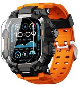 lot 20426 image: ULTIMAL Rugged Case with Band for Apple Watch 49mm,Compatible with Apple Watch Ultra 321, Military Grade Shockproof Bumper Cover for iWatch Tactical Band Men (49mm,Orange)