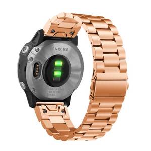 lot 2411 image: Abanen Stainless Steel Watch Bands for Garmin epix Pro 42mm  Fenix 8 43mm  Fenix 7S  6S 5S, 20mm Quick Fit Metal Adjustable Replacement Wristband Strap for Garmin Descent MK2S  Instinct 2S (Rose Gold)