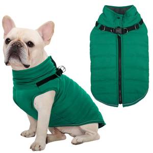lot 2422 image: Kuoser Winter Dog Coat for Medium Dogs, Cold Weather Jacket & Vest for French Bulldog, Boston Terrier, Green M