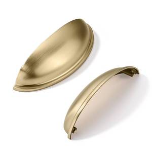 lot 2423 image: khtumeware 10 Pack 3-12 Drawer Pulls Brushed Brass Cabinet Cup Pulls Kitchen Hardware Cabinet Handles Drawer Handles Knobs 3.5 inch Hole Center