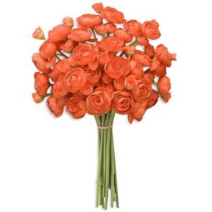 lot 2428 image: Floroom Ranunculus Artificial Flowers 18 Pcs Burnt Orange Faux Silk Mini Ranunculus Bulk Fake Wedding Filler Flowers for DIY Bouquets, Centerpieces, Bridal Shower Decorations & Arrangements
