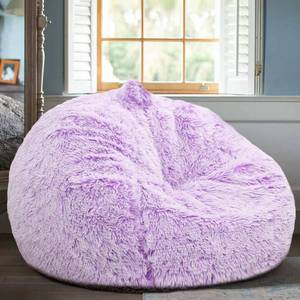 lot 3043 image: Fluffy Stuffed Animal Storage Bean Bag Chair Cover (No Filler), Faux Fur Comfy Bean Bag Cover for Organizing Plush Toys or Textile, for Adults Teens Kids Girls, Lavender