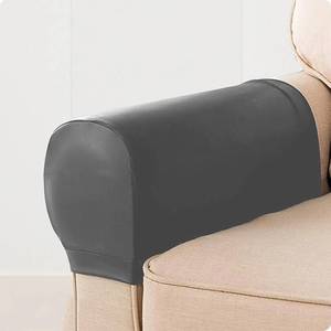 lot 4052 image: Avtytsda Set of 2 PU Leather Sofa Armrest Cover Anti-Slip Waterproof Furniture Armrest Protector Armchair Slipcovers for Recliner Sofa Chairs(Grey)