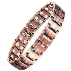lot 4418 image: Feraco Mens Copper Magnetic Bracelet Elegant 99.99% Solid Copper Bracelets with Double-Row Strong Magnets,Magnetic Jewelry
