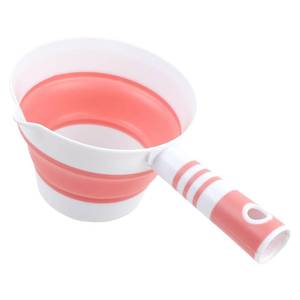 lot 4443 image: ASUNFO Folding Water Ladle Collapsible Water Dipper Scoop Portable Foldable Bath Ladle for Kitchen Bathroom Pink