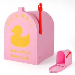 lot 4478 image: Pink Cruise Duck Mailbox Magnet for Ship Door Decorations, Magnetic Mini Mailbox for Duck Exchange Game, Cabin Door Decor Accessories
