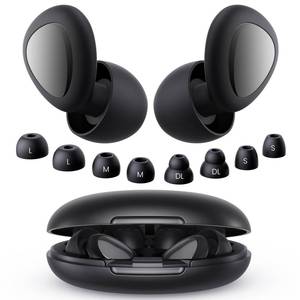 lot 4494 image: Ear Plugs for Sleeping Noise Cancelling, Reusable Silicone Ear Plugs for Noise Reduction with 8 Ear Tips, Earplugs for Sleep (Black, One Size)