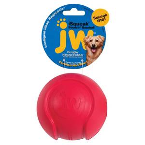 lot 4499 image: JW Pet Company iSqueak Bouncin Baseball Dog Toy, Large (Colors Vary), multi (40037)