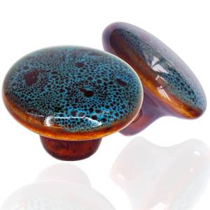 lot 4503 image: Perphin Vintage Round Cabinet Knobs Glazed Ceramic Round Knobs for Dresser Drawer, Antique Drawer Pull for Home Decor Door Handles (Large(38 mm), 20 Pack)