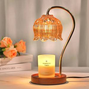 lot 5045 image: Funistree Flower Candle Warmer Lamp with Timer, Dimmable Candle Lamp Warmer, Mothers Day Birthday Gift for Women Her Mom, House Warming for New Home Decor, Lotus Wax Warmer for Yankee Candles