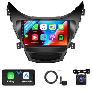 lot 5051 image: SIXWIN 2G64G Android Car Stereo for Hyundai Elantra 2011 2012 2013 Radio with Wireless Apple Carplay Android Auto Bluetooth 9 inch Touchscreen with GPS Navigation WiFi HiFi FM RDS Backup Camera MIC