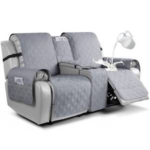 lot 5056 image: VANSOFY Loveseat Recliner Cover with Console 100% Waterproof Sofa Slipcovers Non-Slip Reclining Couch Cover Split Sofa Covers Furniture Protector for Pets, Dogs(Light Gray)