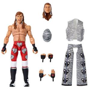 lot 5059 image: Mattel WWE Ultimate Edition Action Figure & Accessories Set, Shawn Michaels 6-inch Collectible with Swappable Heads & Hands, 30 Articulation Points (Amazon Exclusive)