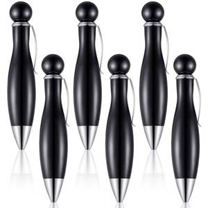 lot 6029 image: Outus 6 Pieces Short and Fat Ballpoint Pen for Tremor, Arthritis, Parkinson, Big Fat Pens Elegant Black Barrel with Black Ink Mini Ink Pen